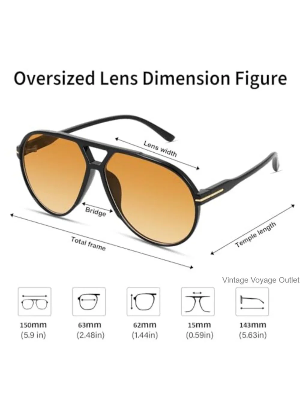 Oversized Retro Aviator Sunglasses for Women Men Classic 70s Trendy Vintage